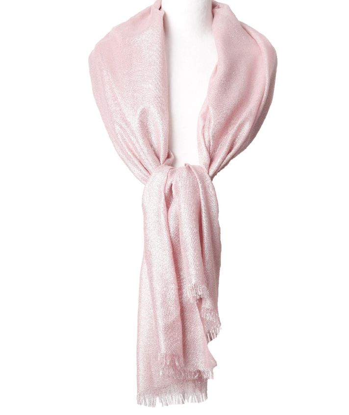 Roze stola met lurex glittereffect