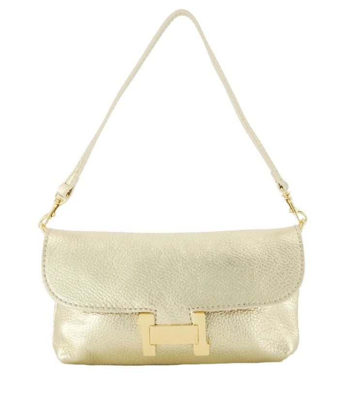 Helene metallic lederen clutch