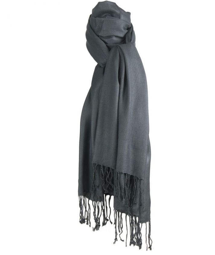 Donkergrijze pashmina sjaal,Donkergrijze pashmina sjaal