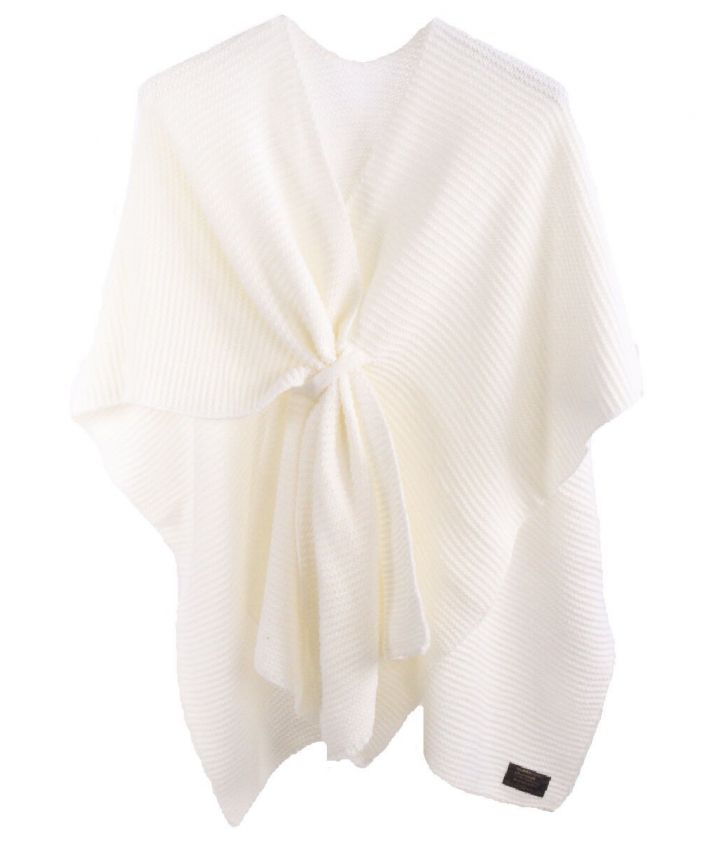 Alpaca-blend omslagdoek in ivoor met lus