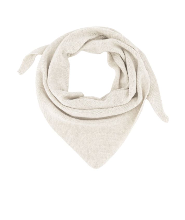 Kasjmier-mix driehoek sjaaltje in ecru