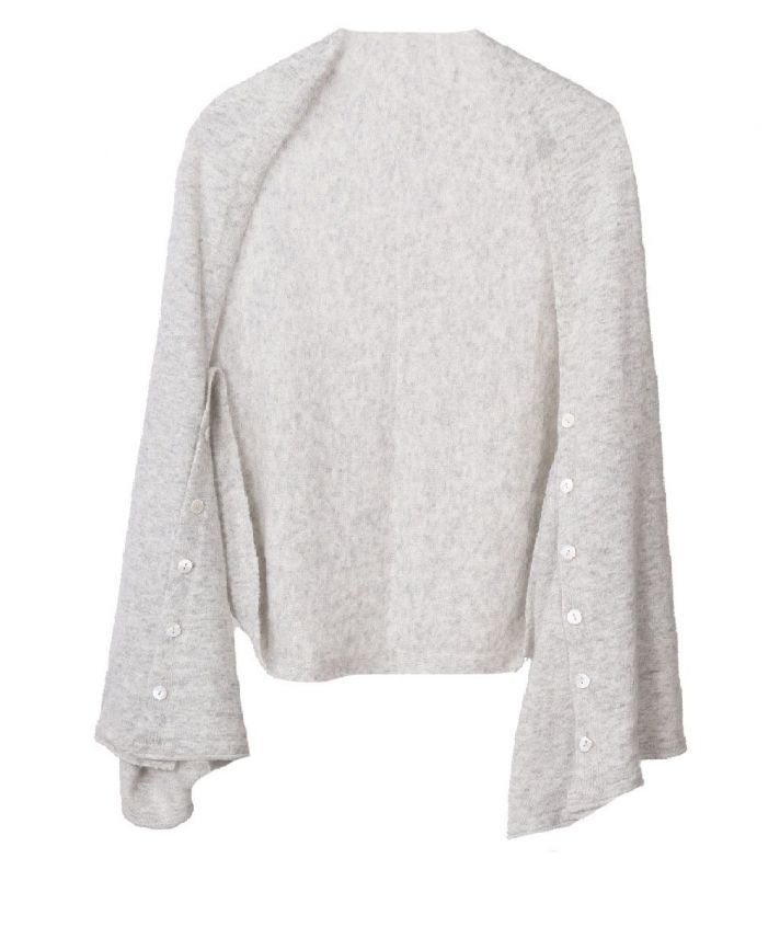 Bolero / poncho van kasjmier blend in lichtgrijs