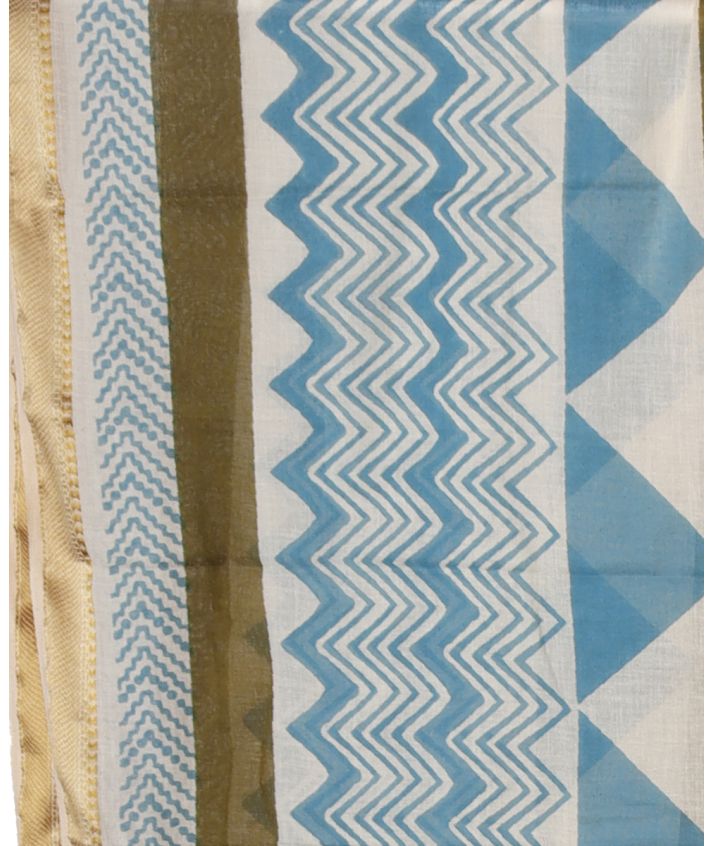 Katoenen sarong met ornament in groen tinten