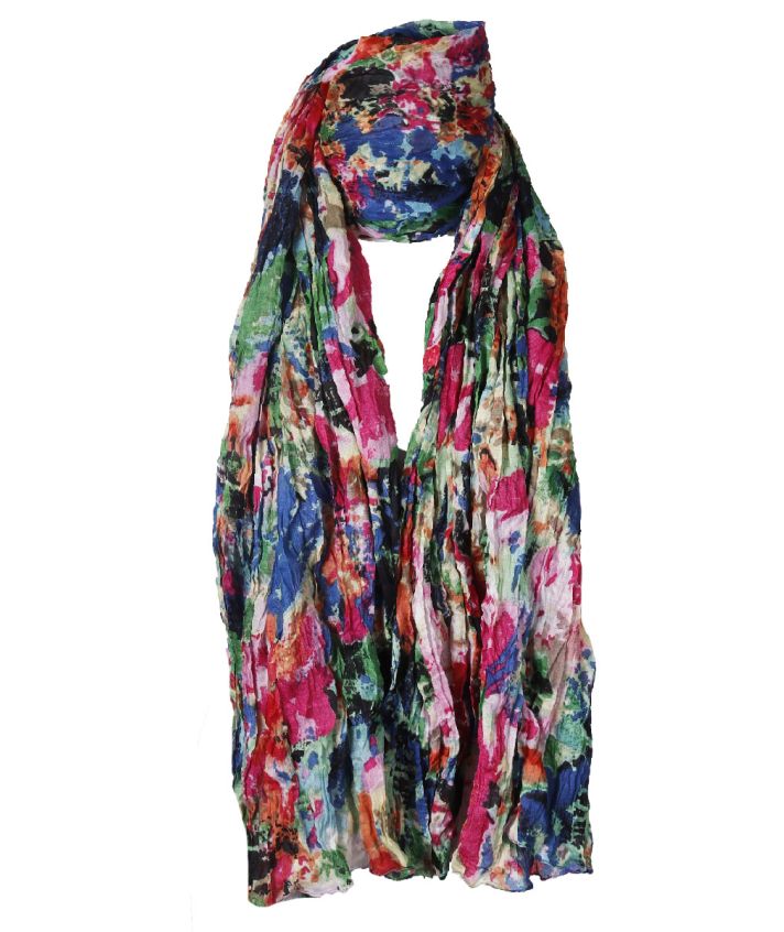 Katoenen sjaal in abstracte bloemenprint