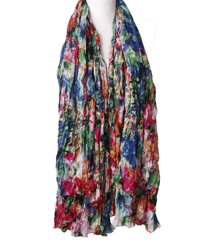 Katoenen sjaal in abstracte bloemenprint