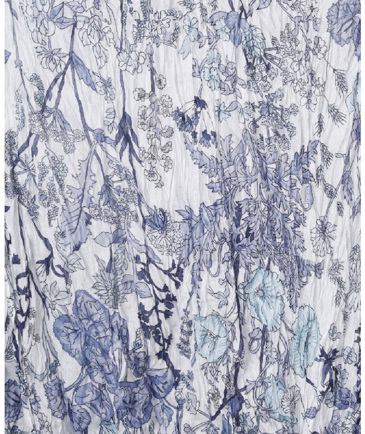 Katoenen witte sjaal met floral print