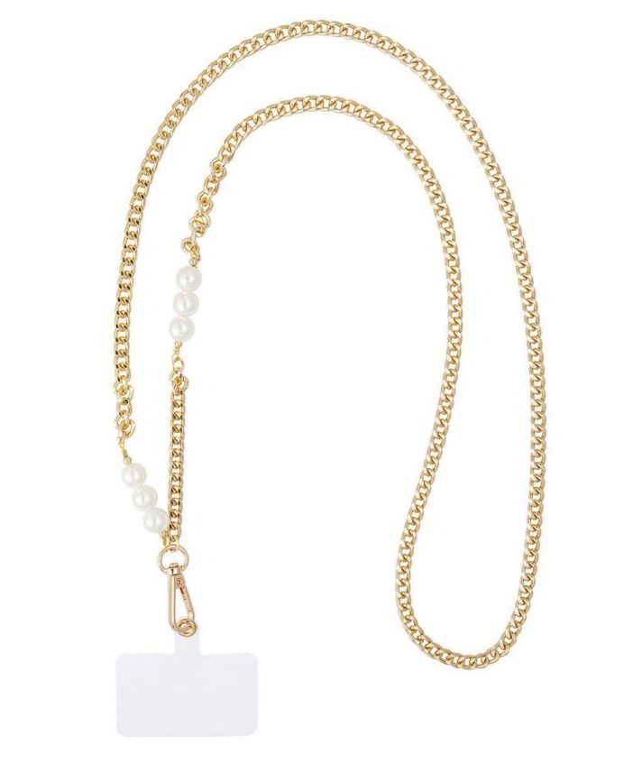 Lange telefoonketting met parels