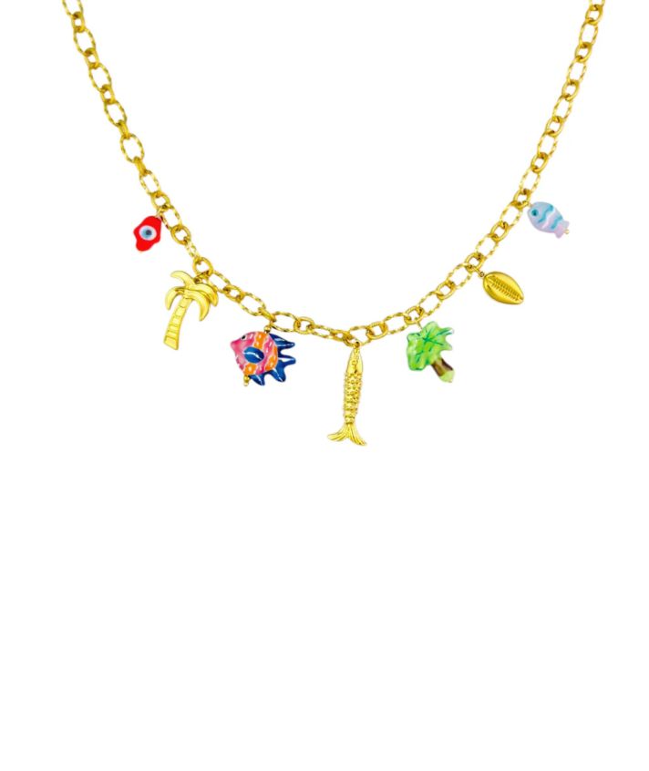 Ketting met tropische bedels