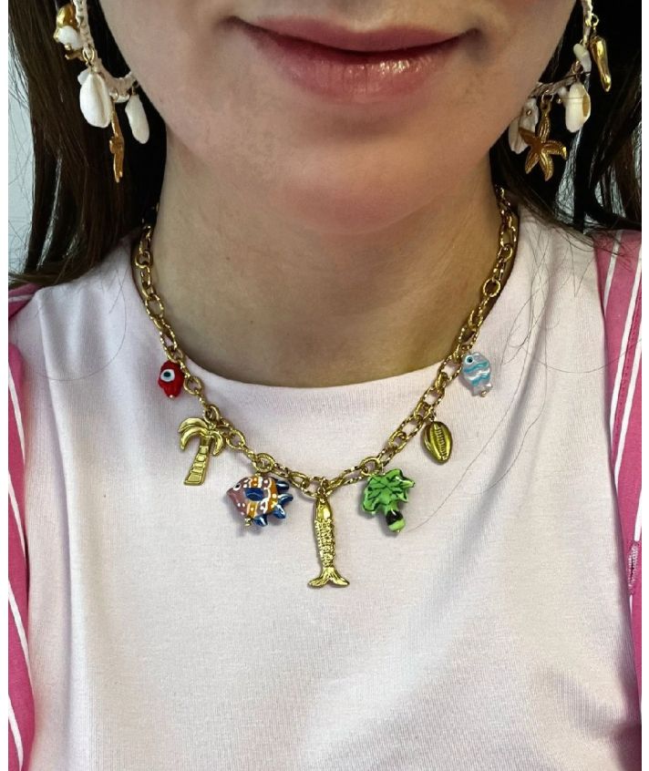 Ketting met tropische bedels