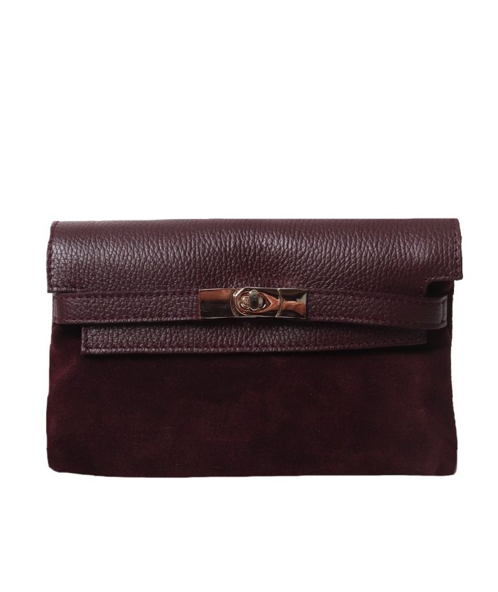 Jolie clutch in suéde & leer 