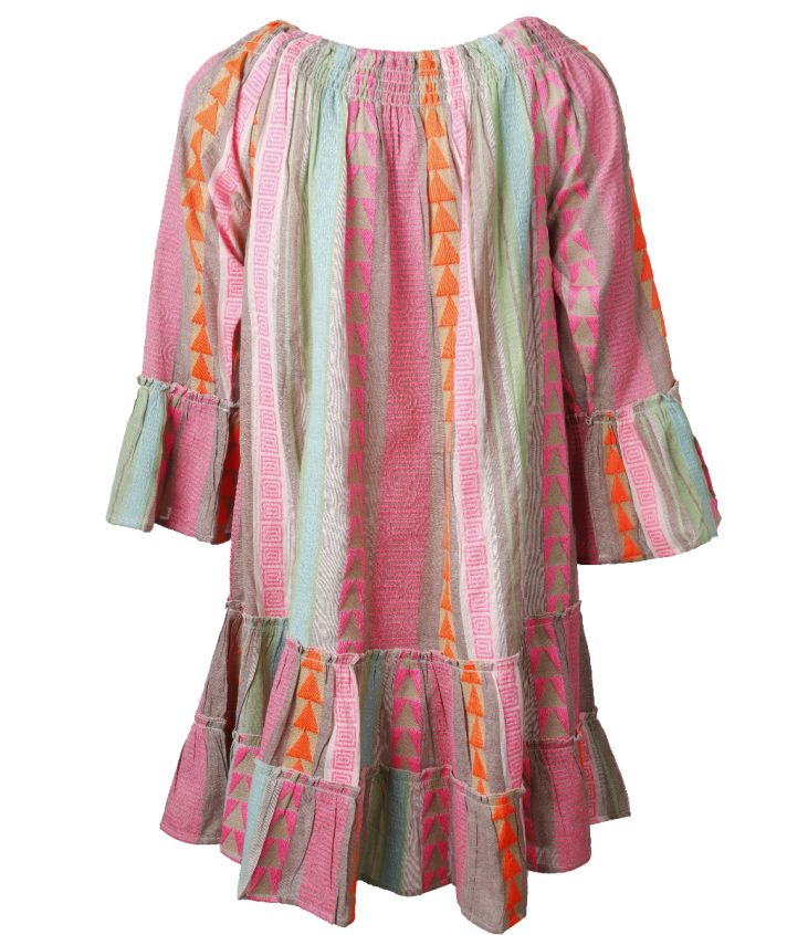 Leila off-shoulder jurkje met aztekenmotief