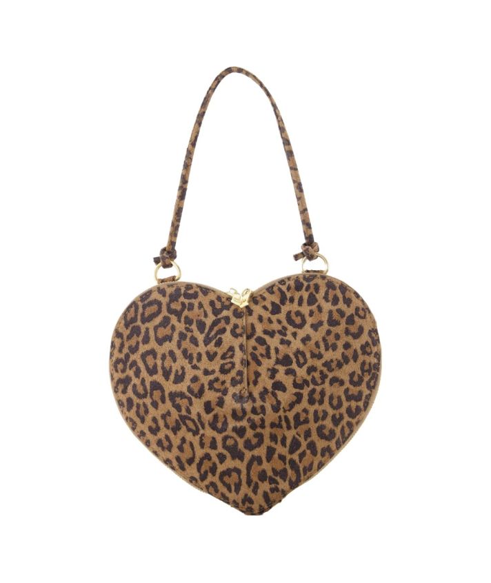 Abby hartvormige crossbodytas in luipaardprint