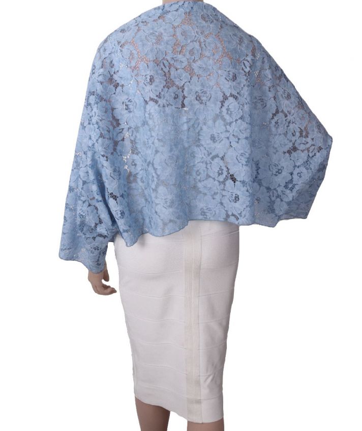 Lichtblauwe kanten bolero stola