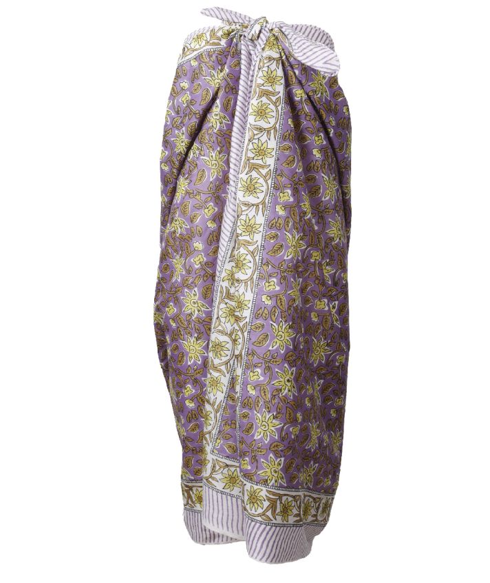 Reya sarong in lila met bloemenprint