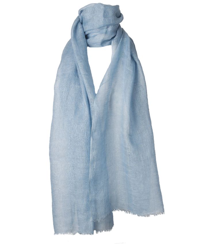 Linnen sjaal in de kleur blauw
