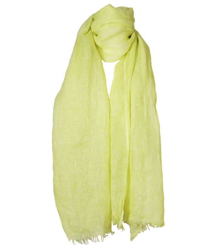 Linnen sjaal in de kleur neongeel