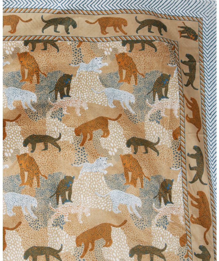 Liz sarong met luipaard print in beige