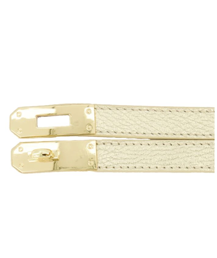 Luna leren riem in goud