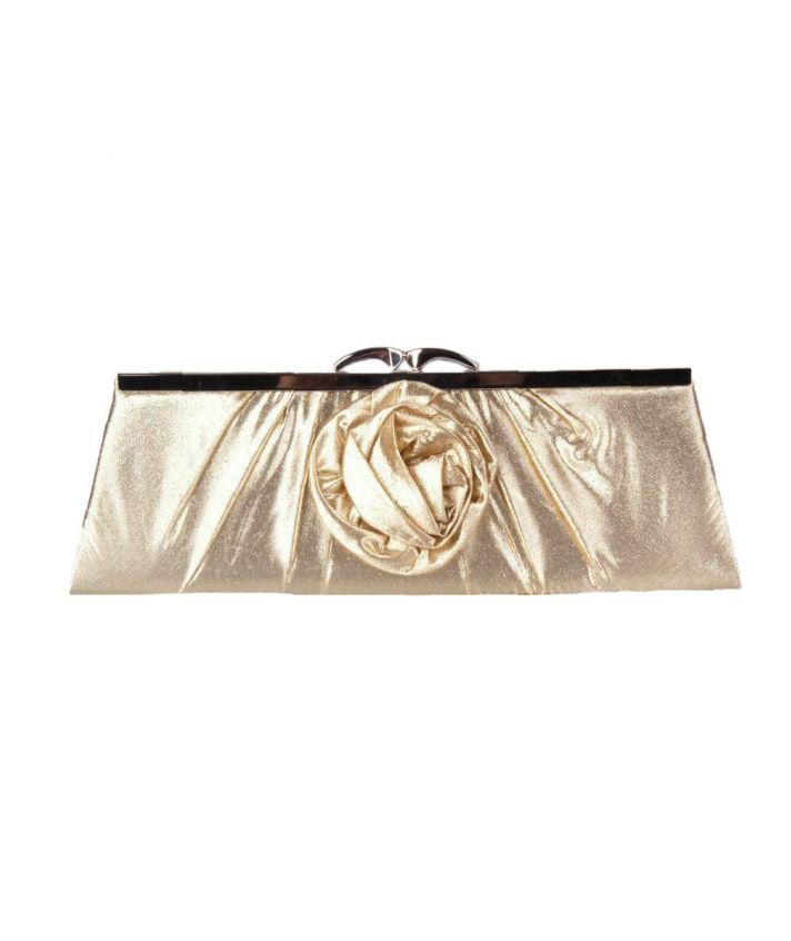 Lurex gouden avondtasje met roos