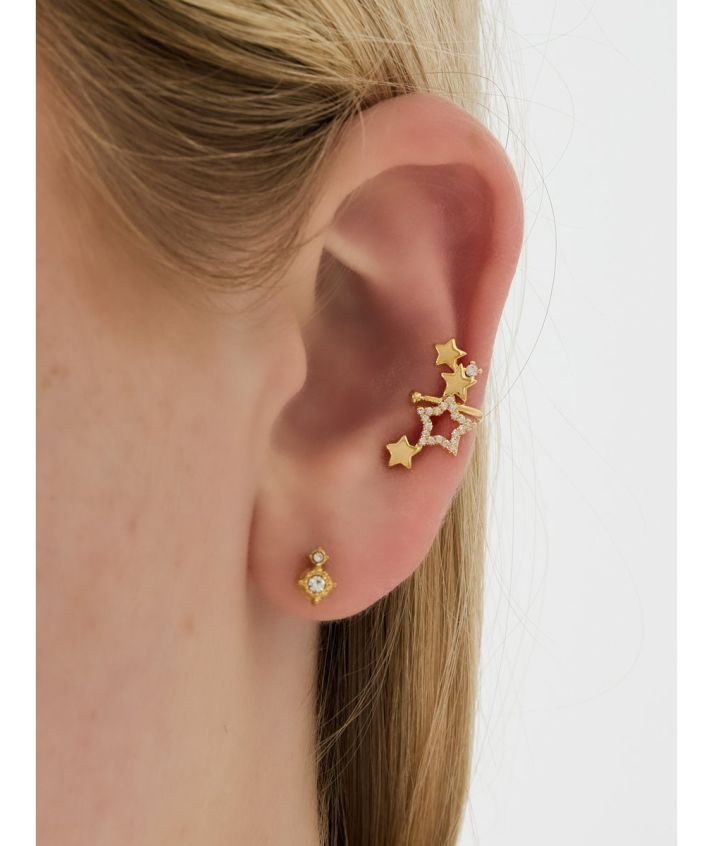 Ear cuff oorbellen met sterren