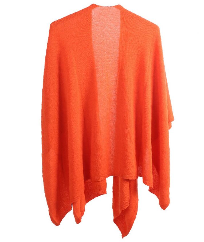 Kasjmier-blend omslagdoek in oranje