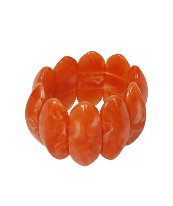Statement armbanden met marmerlook in oranje