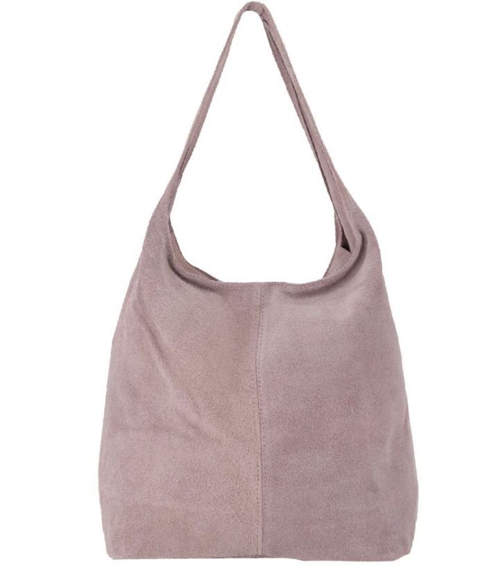 Oudroze suède shopper met rits