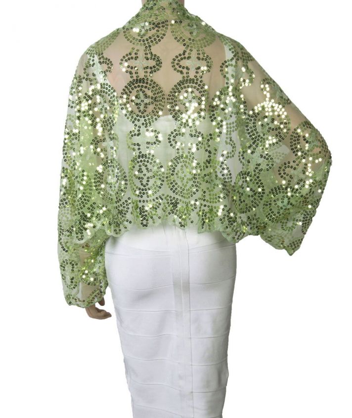 Lime groene tule bolero-stola