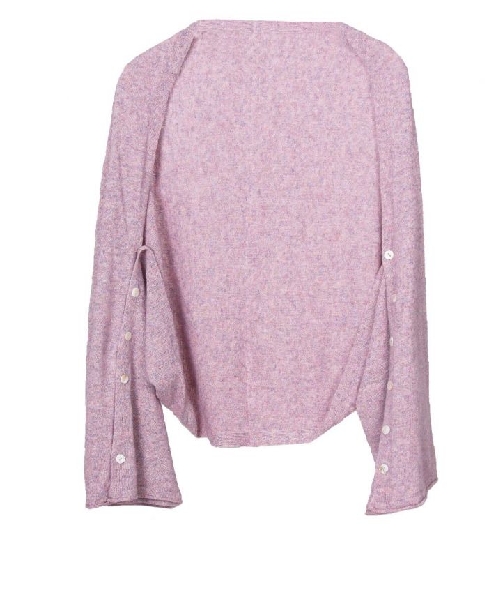 Bolero / poncho van kasjmier blend in gemêleerd oudroze