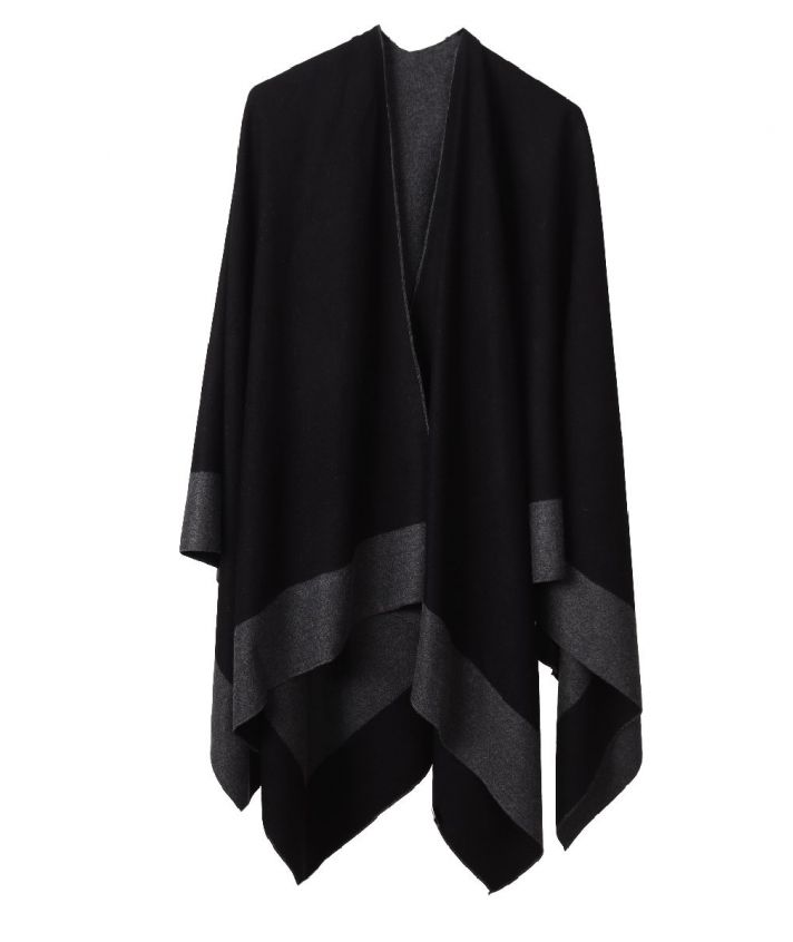 Reversibele omslagdoek in zwart-grijs