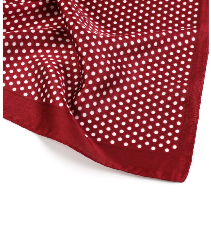 Vierkant sjaaltje met paisley & stippenprint -Bordeaux