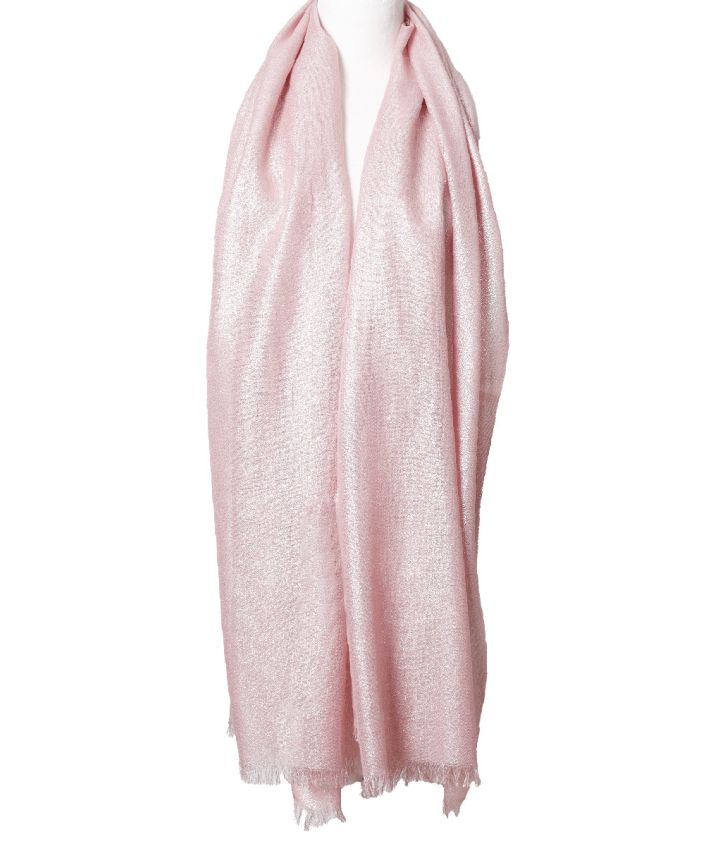 Roze stola met lurex glittereffect