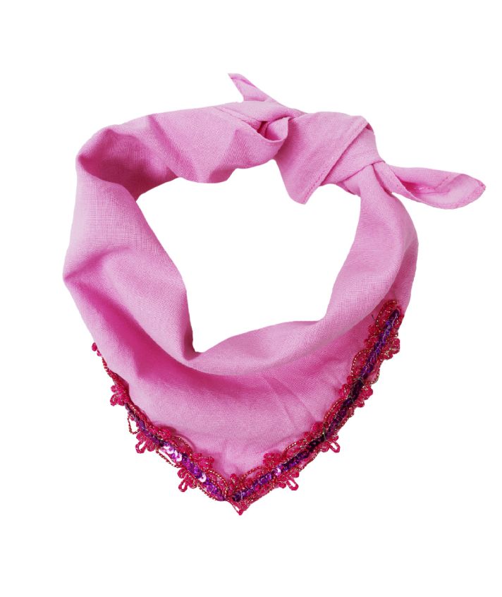 Jessy- bandana in roze met pailletten 