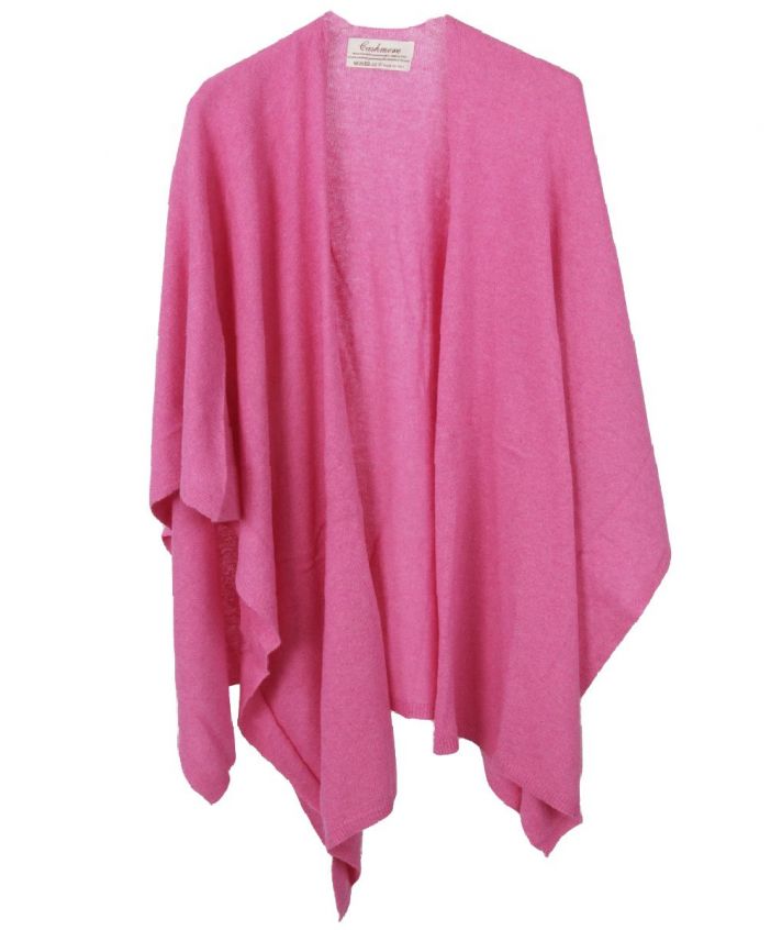Kasjmier-blend omslagdoek in roze