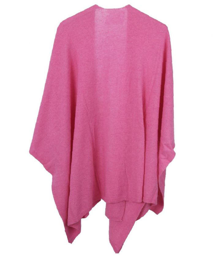 Kasjmier-blend omslagdoek in roze