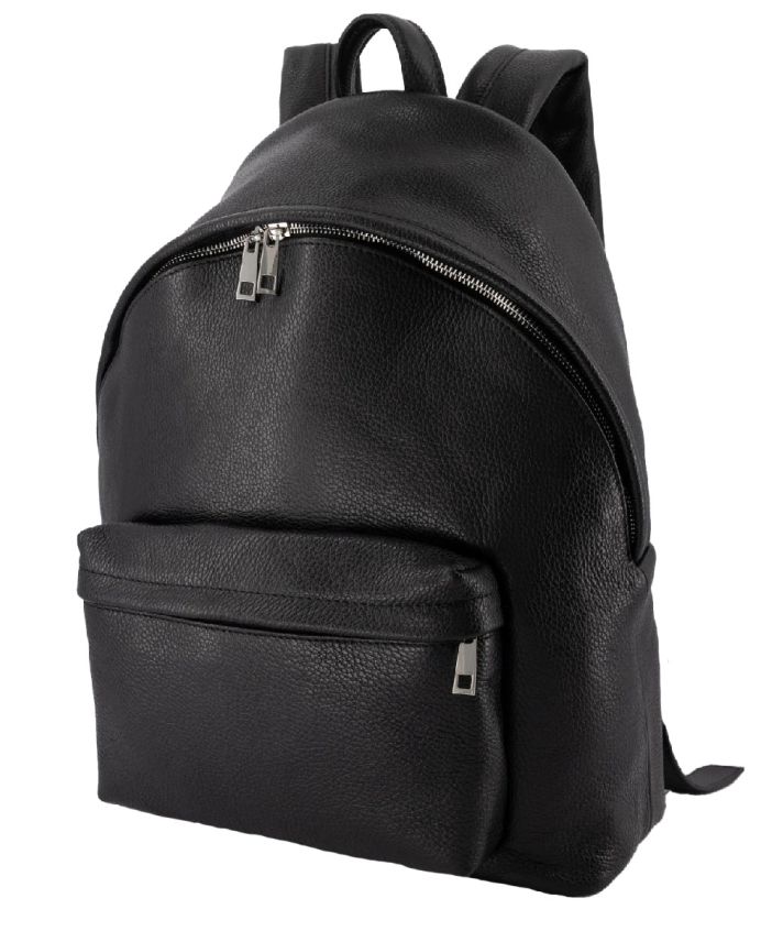 Grain leren zwarte rugtas