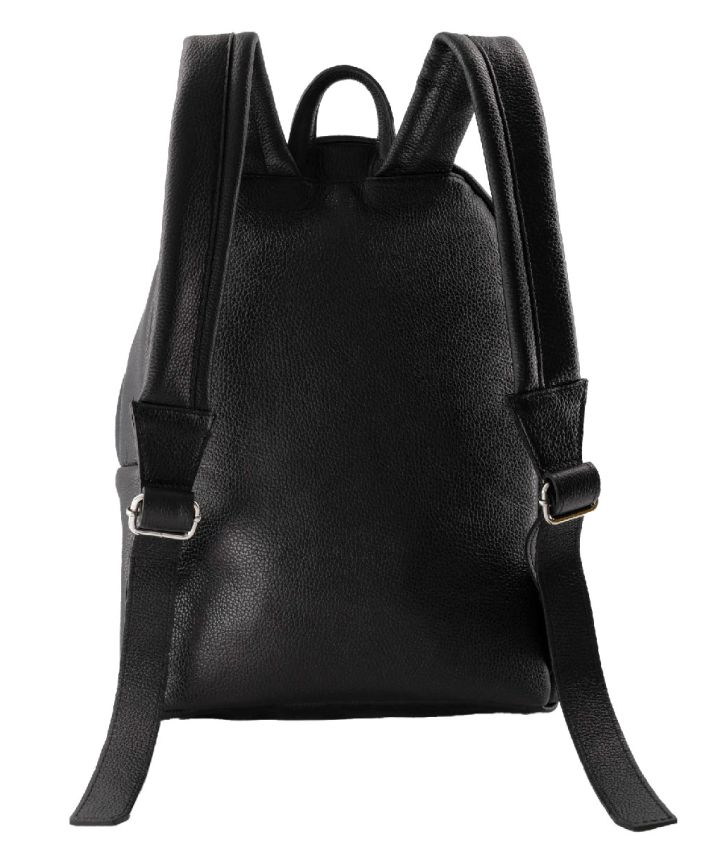 Grain leren zwarte rugtas