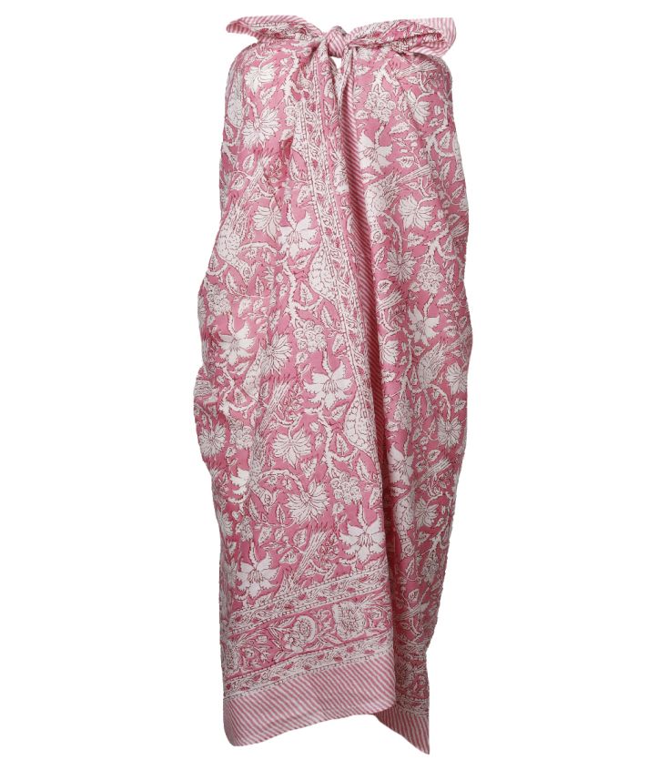 Kelly sarong in roze met bloemenprint