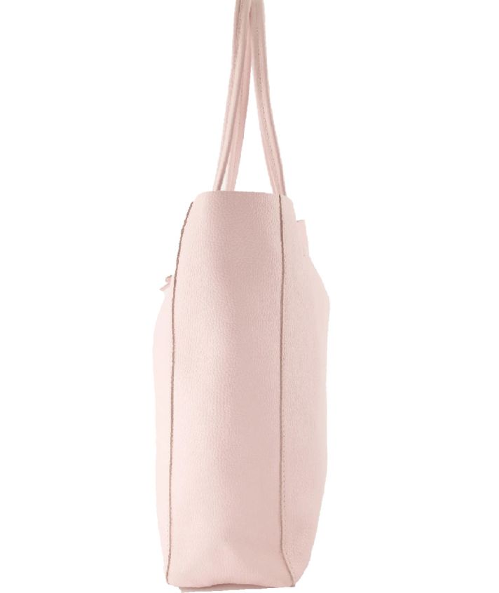 Lederen shopper in zachtroze