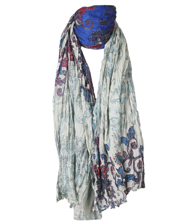 Katoenen jadegroene sjaal met paisley print