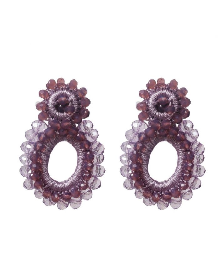 Statement oorbellen in mauve