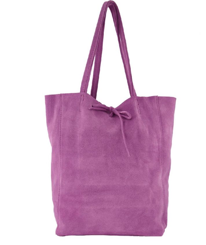 Suede shopper in orchidee roze
