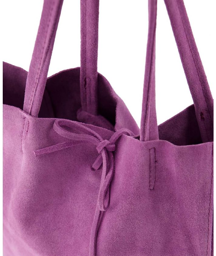 Suede shopper in orchidee roze