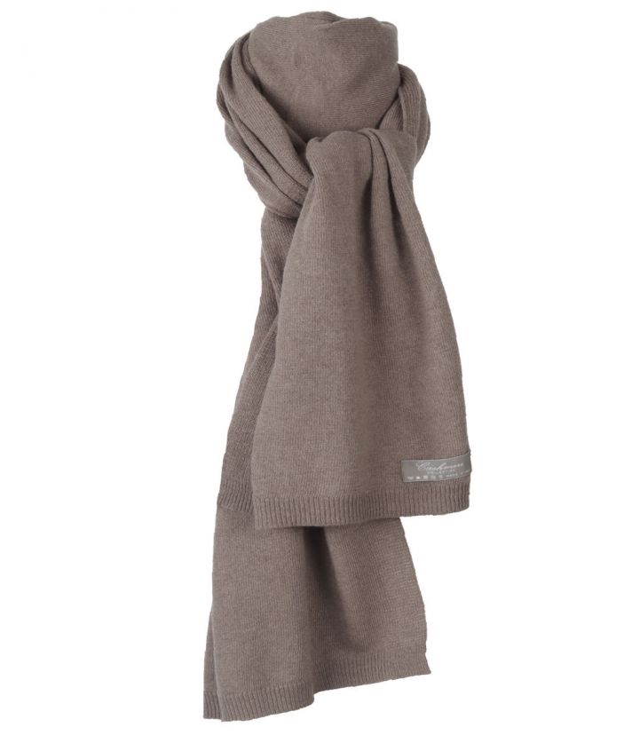 Kasjmier-blend sjaal in de kleur taupe