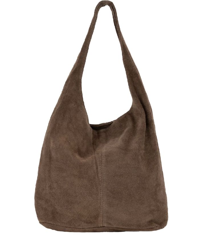 Taupe suède shopper met rits