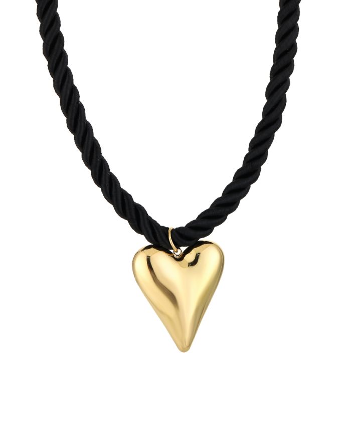 Touwketting met XL hart 