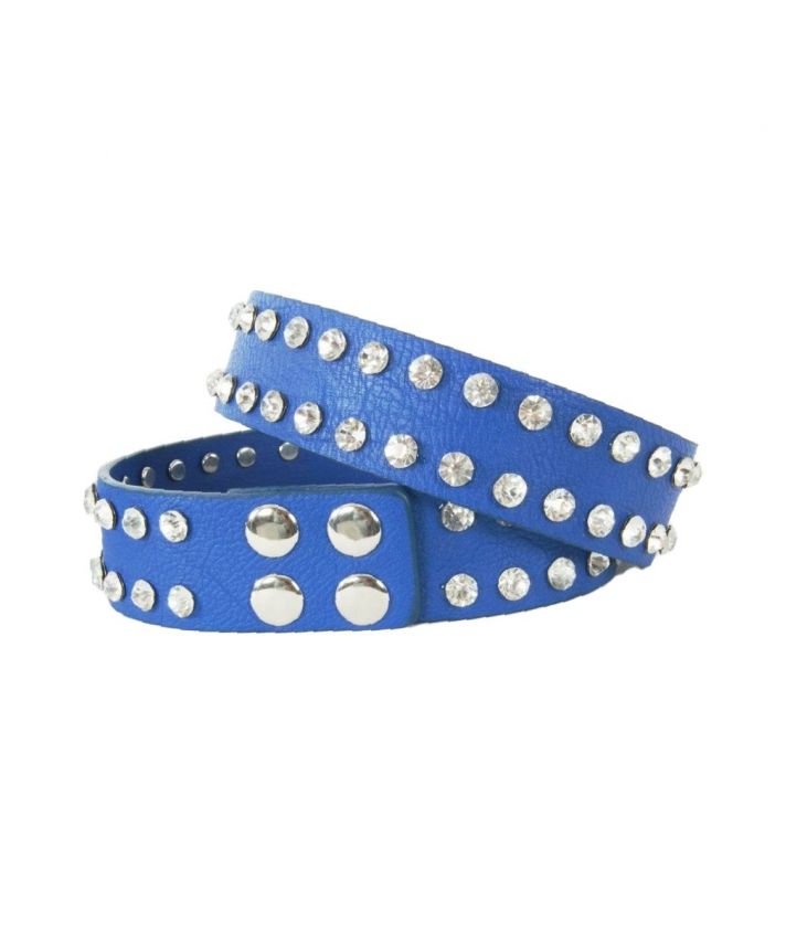 Trendy kobalt blauwe laarsriempjes set