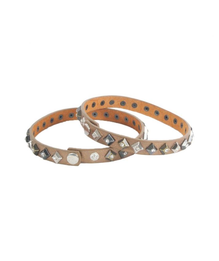 trendy set goudkleurige laars riempjes met studs en strass