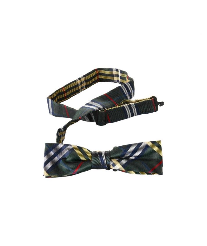 Vlinderstrik groen gele tartan model 