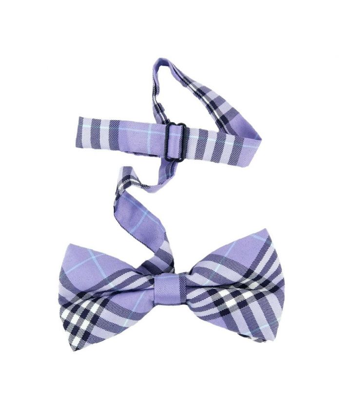 Vlinderstrik met paarse Schotse tartan ruit